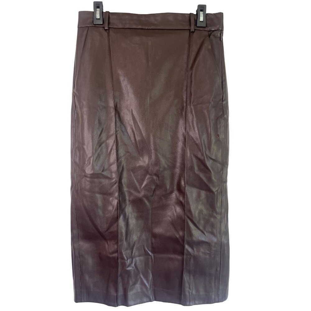 Enza Costa Soft Faux Leather Trouser Skirt in Espresso 2 Medium Womens Vegan - Picture 5 of 14